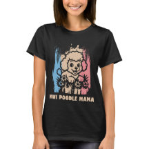 Söt Mini Poodle Mamma T-Shirt – Perfekt Present ti