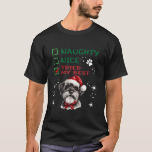 Söt miniatyr schnauzer hund jul busig elak t shirt