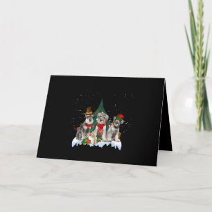 Söt miniatyr schnauzer jul hund helgkort