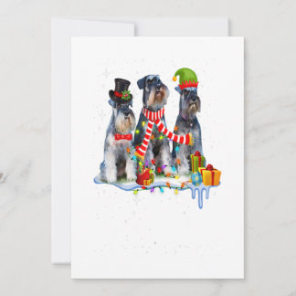 Söt miniatyr schnauzer jul hund julkort