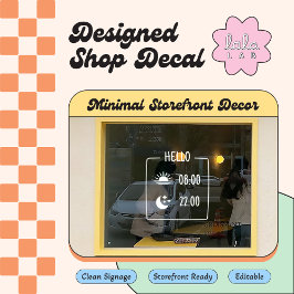 Söt minimal kaffebar Tidsschema Fönsterdekal