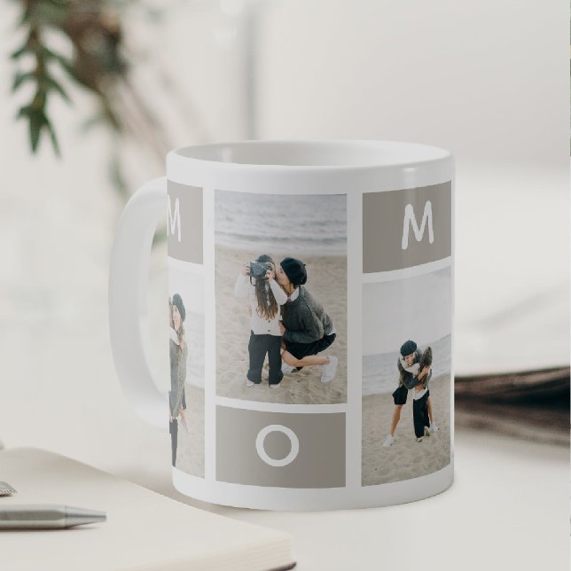 Söt Minimal MAMMA 5 x Foto  Kaffemugg (Skapare uppladdad)