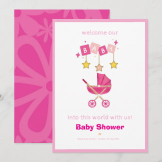 Söt minimalistisk baby shower inbjudan