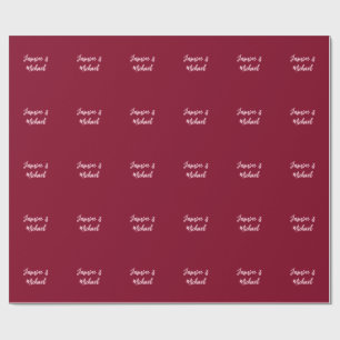 Söt minimalistisk burgunderröd kalligrafi eget nam presentpapper