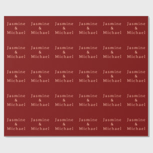Söt minimalistisk djupröd & persikon egen namn presentpapper