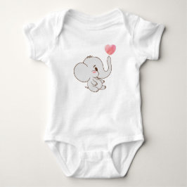 Söt minimalistisk elefant med hjärta för nyfödda  t shirt