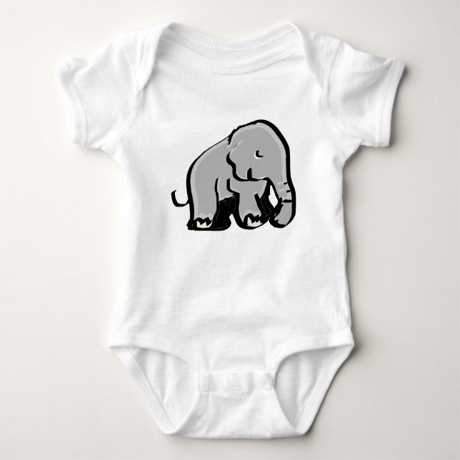 Söt minimalistisk elefantillustration t shirt (Framsida)