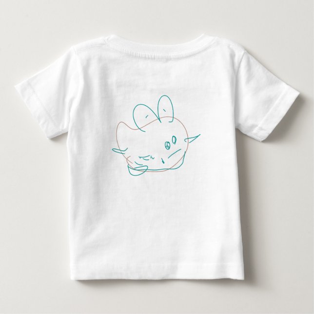 Söt minimalistisk fjärilsfiskklotter t shirt (Baksida)
