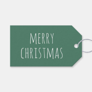 Söt minimalistisk God Jul Grön högtid Presentetikett