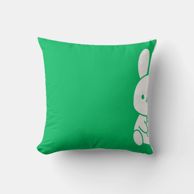 Söt minimalistisk illustration av kanin som tittar kudde (Framsida)