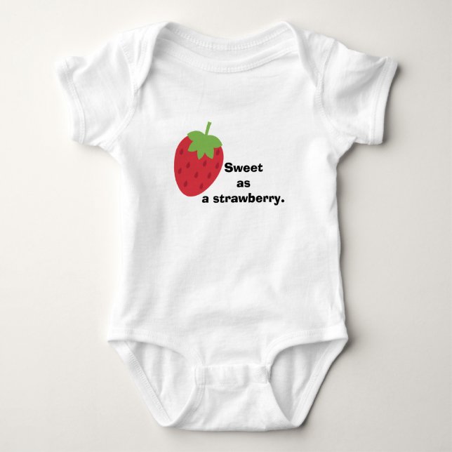 Söt minimalistisk jordgubbsbebis klänning t shirt (Framsida)