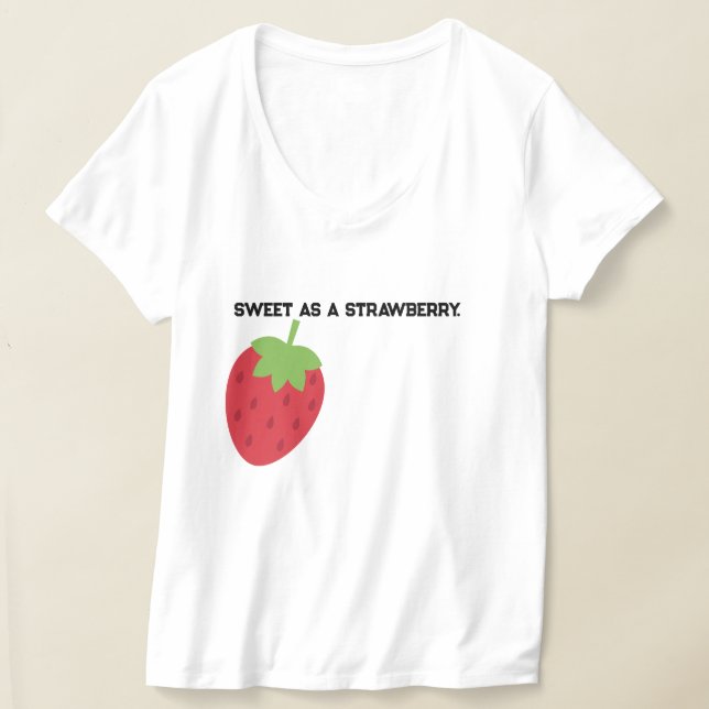 Söt minimalistisk jordgubbsklädsel t shirt (Laydown)
