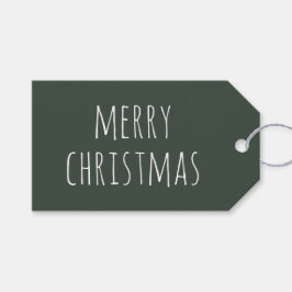 Söt minimalistisk jul | Djup skoggrön mysig Presentetikett