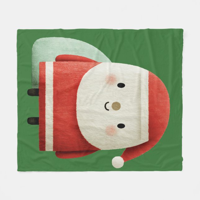 Söt minimalistisk jultomte fleecefilt (Framsidan (Horisontell))