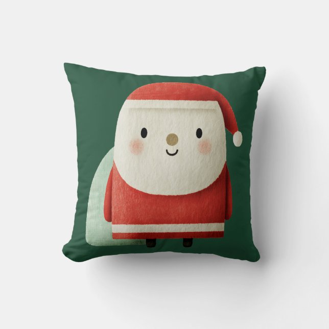 Söt minimalistisk jultomte kudde (Framsida)