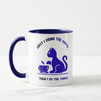 Söt minimalistisk kattälskare mugg