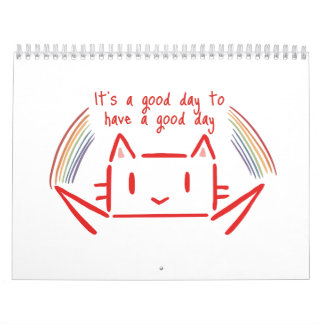 Söt minimalistisk kattillustration kalender
