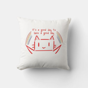Söt minimalistisk kattillustration kudde
