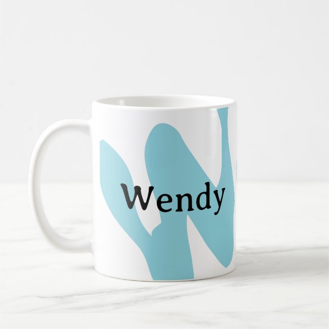 Söt minimalistisk monogram personlig mugg tekopp (Vänster)