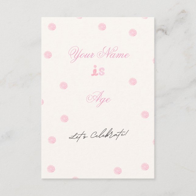Söt minimalistisk rosa födelsedagsinbjudan inbjudningar (Framsida)