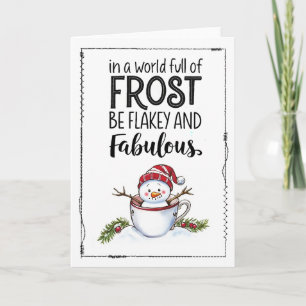 Söt minimalistisk snöman julkort kort