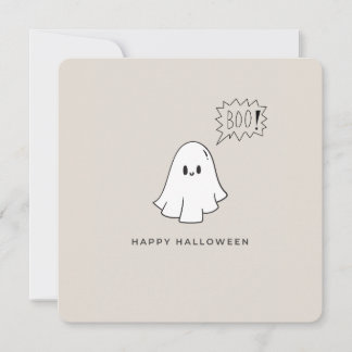 Söt minimalistisk spök glad halloween platt kort