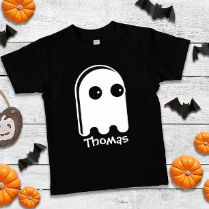 Söt minimalistisk spökpersonlig Halloween-pojke T Shirt