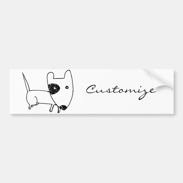 Söt minimalistisk svartögd hund Thunder_Cove Bildekal (Framsidan)