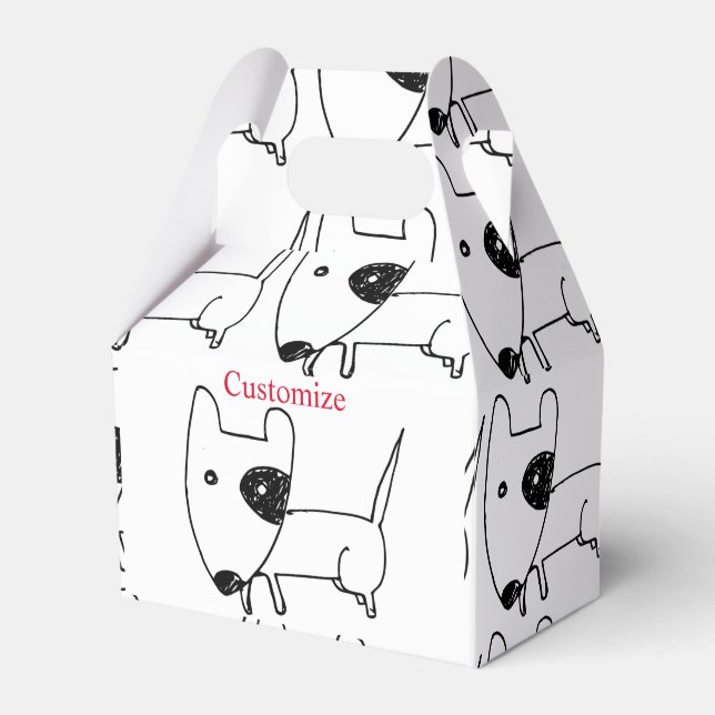 Söt minimalistisk svartögd hund Thunder_Cove  Presentaskar (Framsidan Sidan)