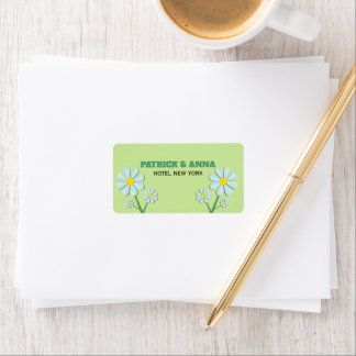 Söt minimalistisk vår tusensköns blomster adressetikett