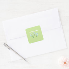 Söt minimalistisk vår tusensköns blomster fyrkantigt klistermärke