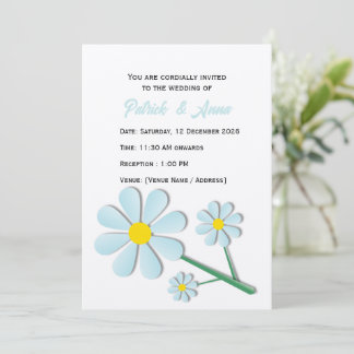 Söt minimalistisk vår tusensköns blomster inbjudningar