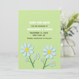 Söt minimalistisk vår tusensköns blomster spara datumet