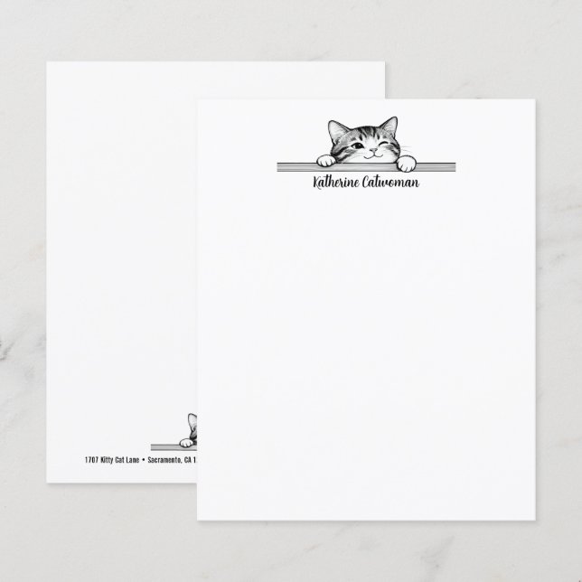 Söt Minimi-kattdesign - KATT 2 (Fram/baksida)