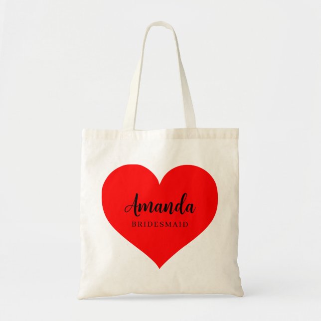 Söt Minimilistisk Brudtärna Totebag Tygkasse (Framsidan)