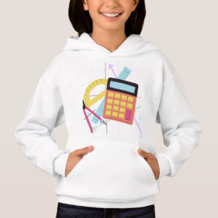 Söt miniräknare och skolmaterialillustration t shirt