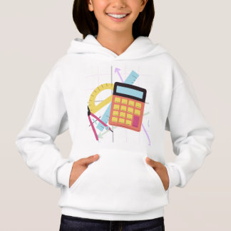 Söt miniräknare och skolmaterialillustration t shirt