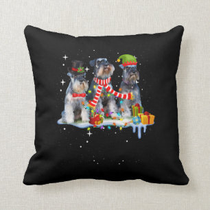 söt minischnauzer christmas-hund kudde