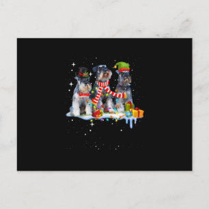 söt minischnauzer christmas-hund meddelande vykort