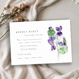 Söt Minsta Elegant Violet Blommigt Bunch Bröllop OSA Kort