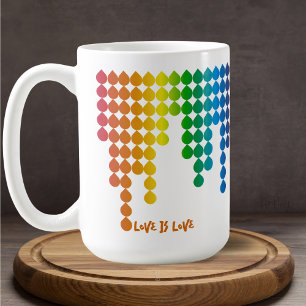 Söt Minsta regnbågsutmattning för Mönster Pride Kaffemugg