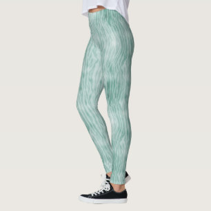 Söt mint zebra tryck leggings