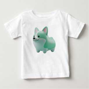 Söt mintgrön 3D stiliserad Corgi-valp  T Shirt