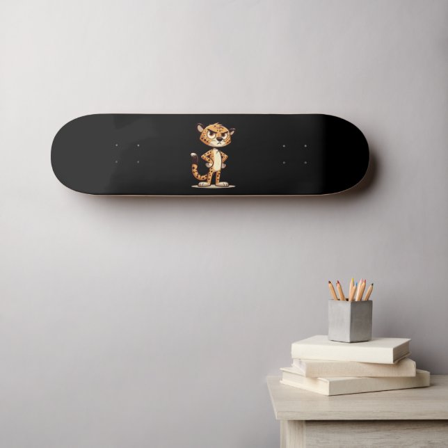 söt, missnöjd gepard mini skateboard bräda 18,5 cm (Väggkonst (Horz))
