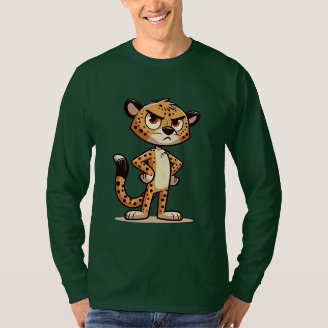 söt, missnöjd gepard t shirt (Framsida)