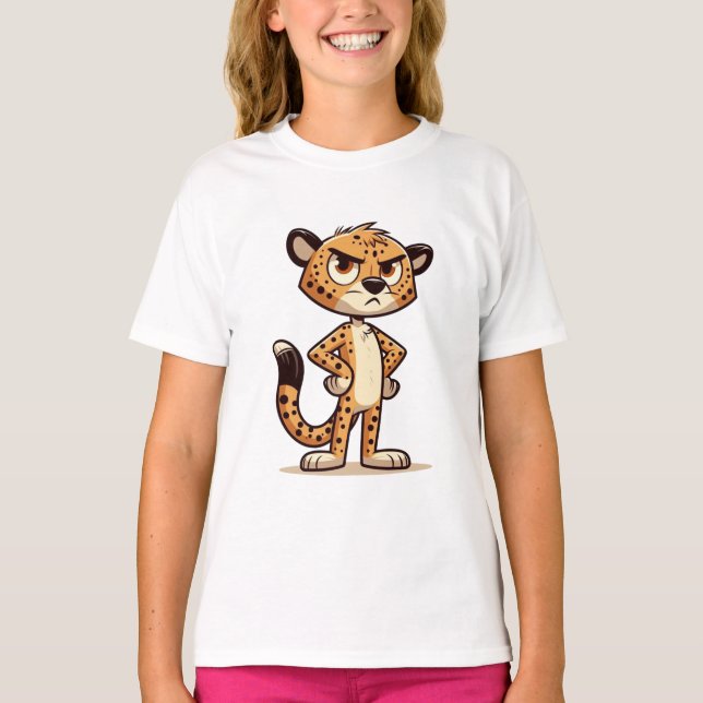 söt, missnöjd gepard t shirt (Framsida)