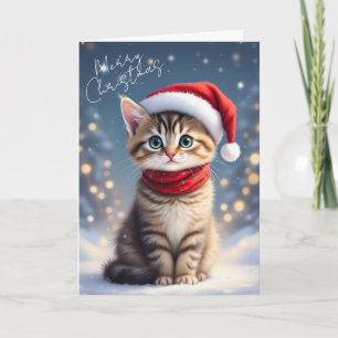Söt Mjao-lig Jul Kittens Konst Kort
