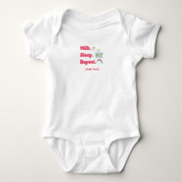 Söt "Mjölk. Sova. Upprepa." Babysäng & Regnbåge T Shirt