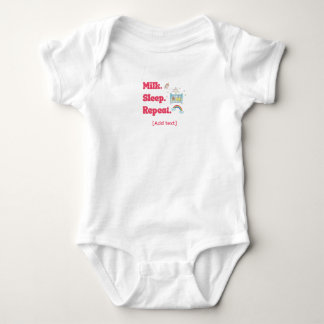 Söt "Mjölk. Sova. Upprepa." Babysäng & Regnbåge T Shirt