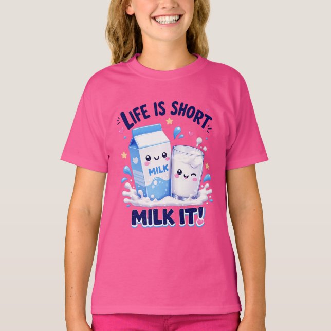 Söt mjölkälskare t shirt (Framsida)